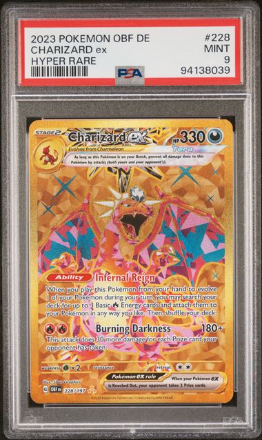 2023 Pokémon English OBF Obsidian Flames #228 Charizard ex Hyper Rare (Graded) PSA9