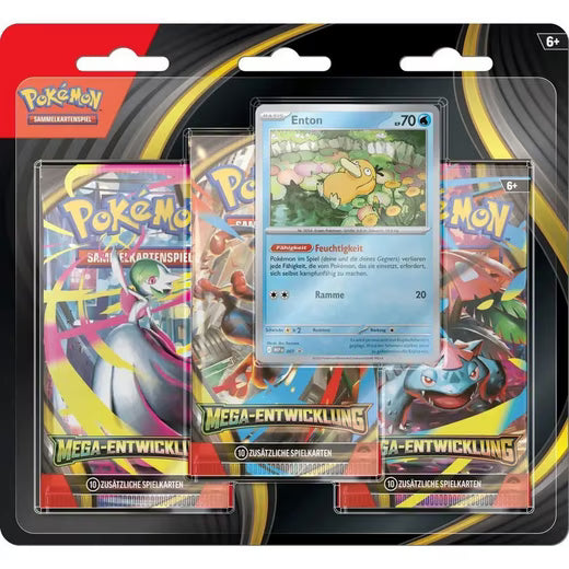 Pokémon Mega-Entwicklung – 3er Blister mit Enton (Deutsch)